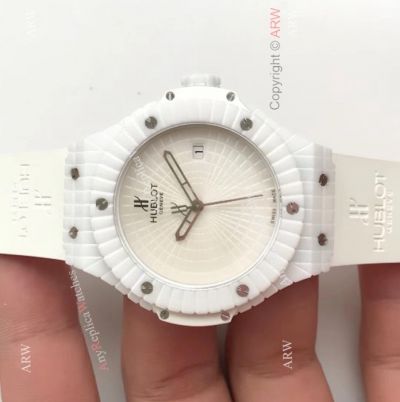 Swiss 9015 Hublot Big Bang Tutti Frutti Caviar White Rubber Strap Watches 45mm